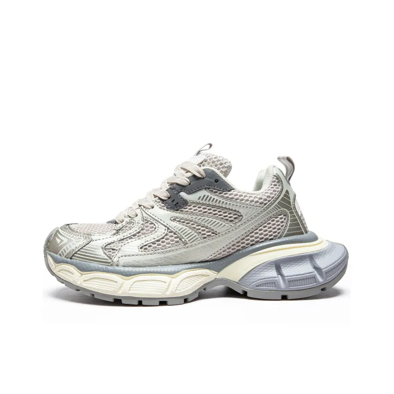 FINEPLAN Cushioning Anti-Slip And Wear-Resistant Low-Top Chunky Sneakers Unisex Silver Blue-6