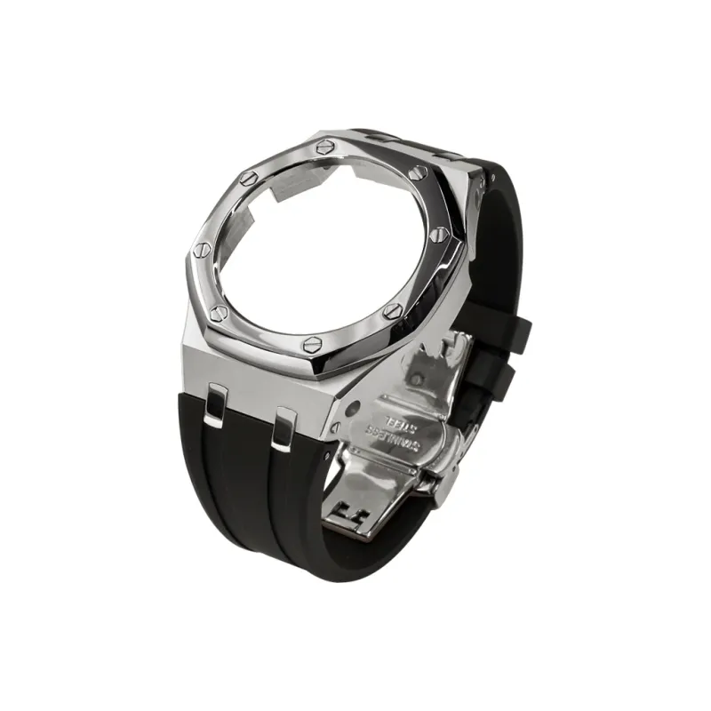 Keppot Compatible With Farmhouse Oak GA 2100 GA 2110 GA B2100 Modified Metal Strap Watch Case Unisex-0