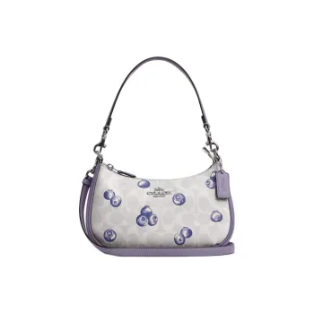 COACH Teri Blueberry Print Shoulder Bags Light Violet