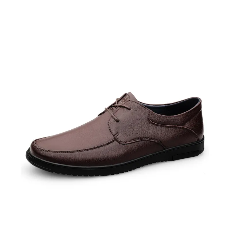 LAORENTOU Dress Shoes Men Low Top Black/Brown-4
