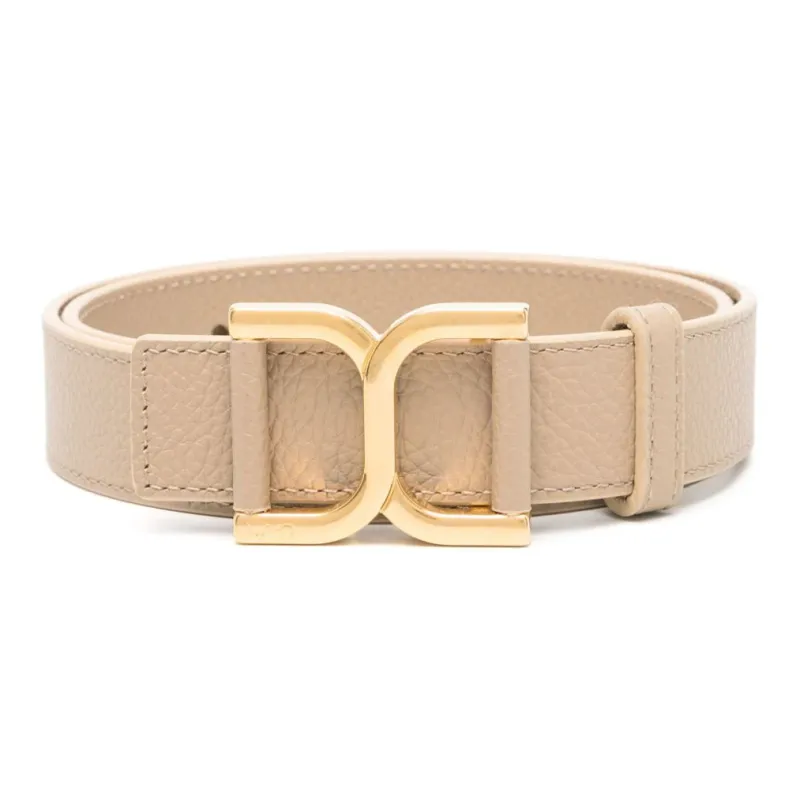 Chloe Marcie Leather Belt Smooth Buckle Calfskin Leather Belts Women's Brown Width: 3CM-1