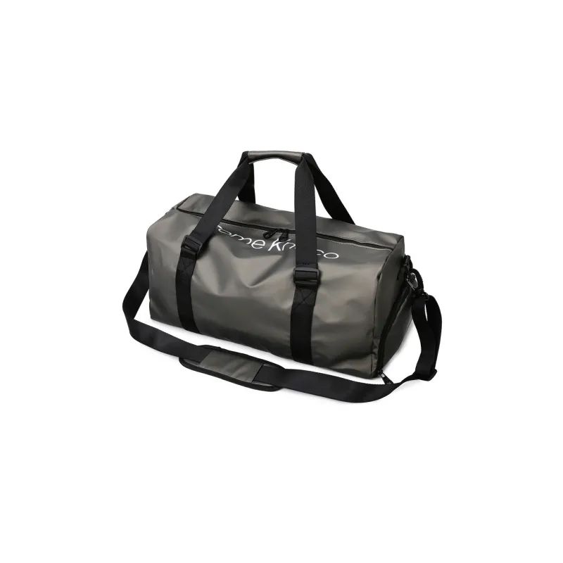 Elsvet Nylon Travel Bag Large Size Unisex White/Black-2