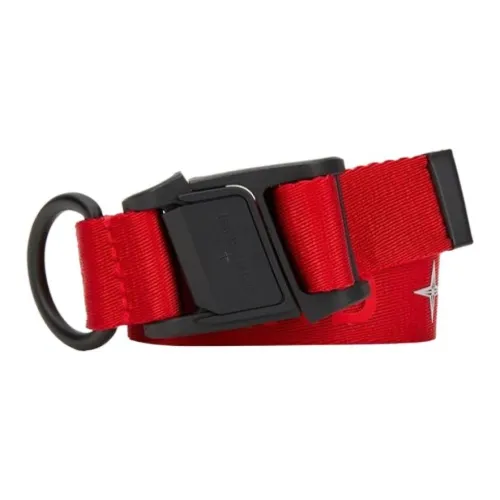 STONE ISLAND Micro Logo Design Polyamide Belt Unisex Red