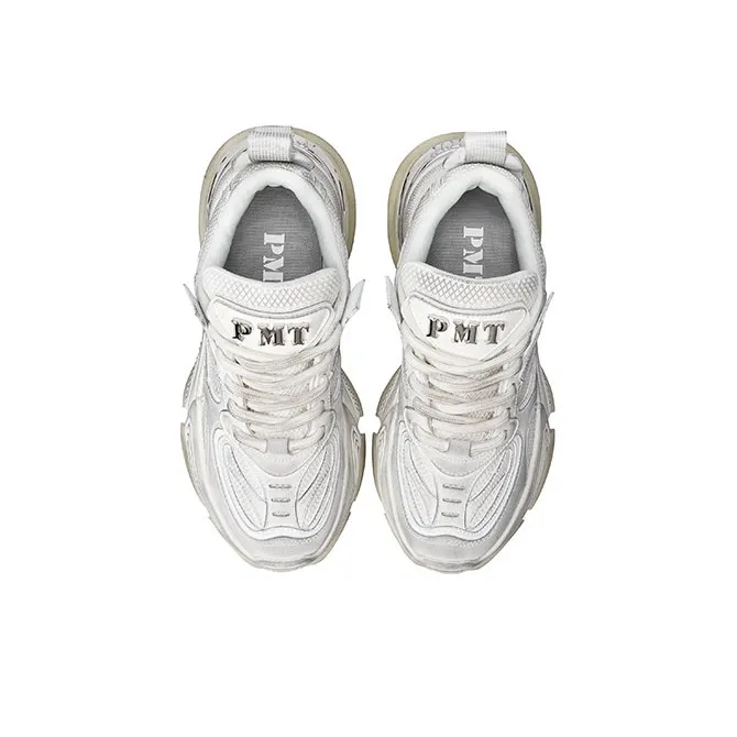 Pmt Nirvana Series Chunky Sneakers Unisex Low Top White-4