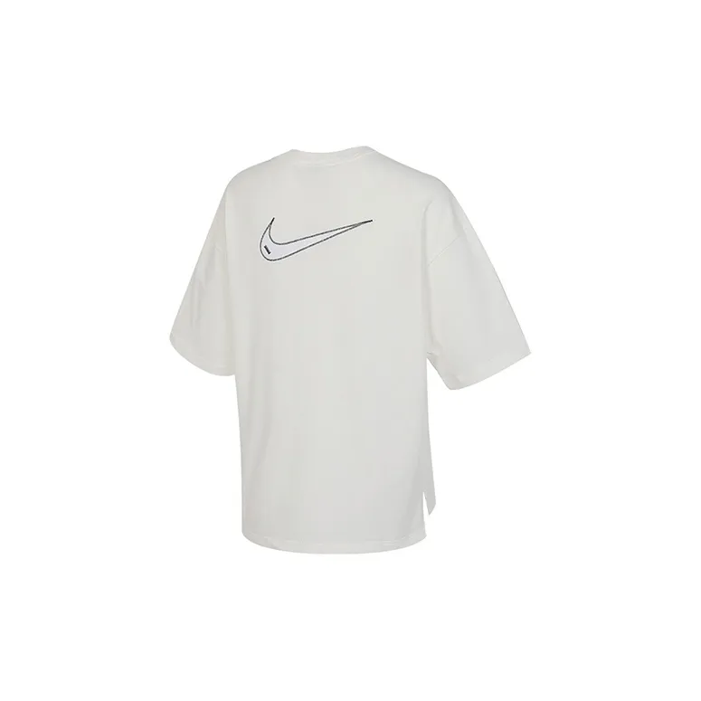 Nike Women'ss Logo Crewneck Casual T-Shirt White-1