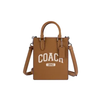 COACH Cow Leather Shoulder Bag, Crossbody Bag, Handbag Mini Women's Light Brown