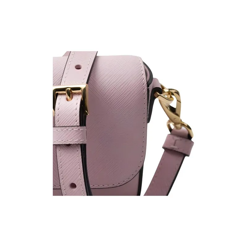 PRADA Saffiano Leather Handbag Shoulder Bag Mini Women's Dark Pink-4