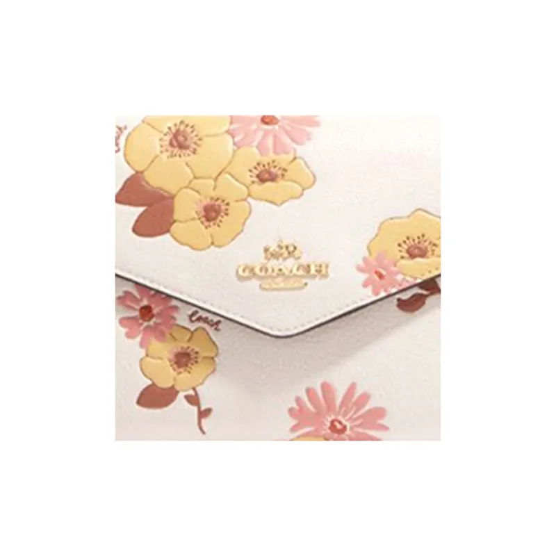 COACH Envelope Leather Envelope Bag Clutch Wallet Small Size Women's White-3
