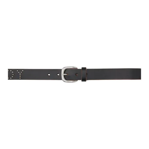 OUR LEGACY Adjustable Pin Buckle Leather Belts Men's Black Width: 3CM