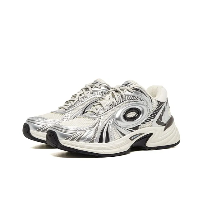 OLD ORDER Cushioning Low Top Casual Running Shoes Unisex Silver-1