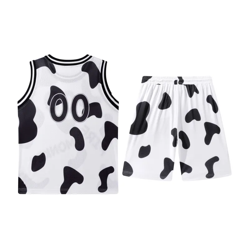 FireMonkey Basketball Suit Unisex Black White-1