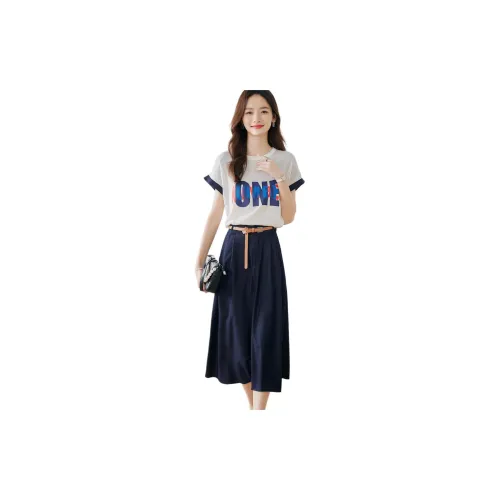 Hang Yi Court Two Piece Skirt Sets Women's White