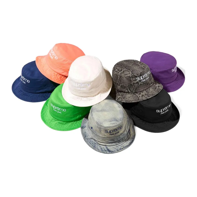Supreme Cotton Bucket Hats Unisex Brown-1