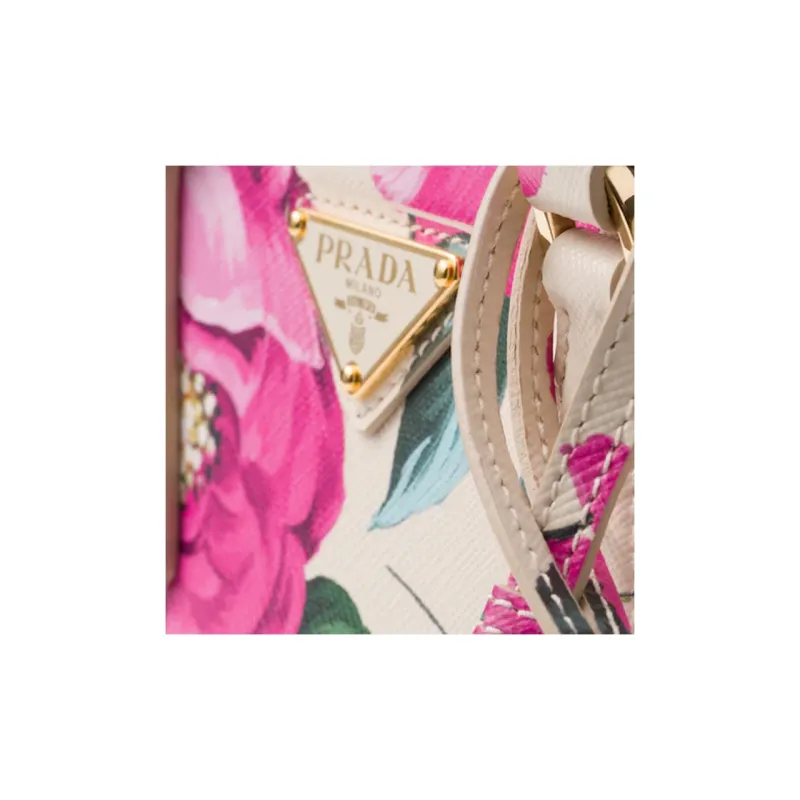 PRADA Saffiano Leather Shoulder Bag Crossbody Bag Handbag Women's Autumn Begonia Pink Red-4