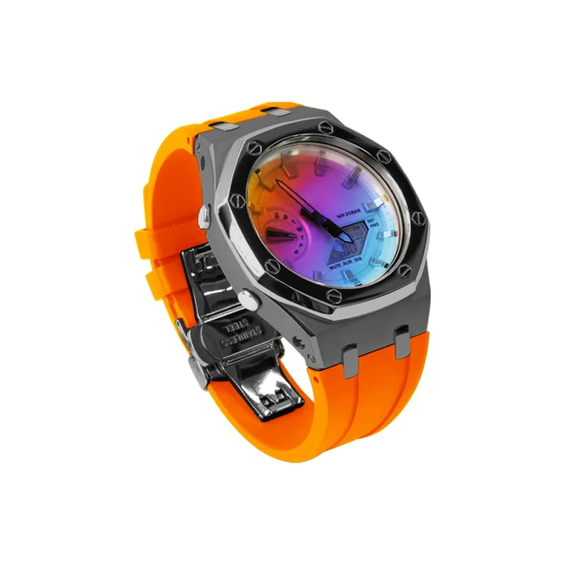 Keppot Compatible With Farmhouse Oak GA 2100 GA 2110 GA B2100 Modified Metal Strap Watch Case Unisex-5