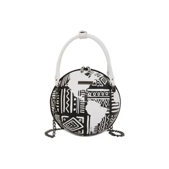 SPRAYGROUND Ai SANDFLOWER Collaboration Polyester Handbag Regular Unisex White Black