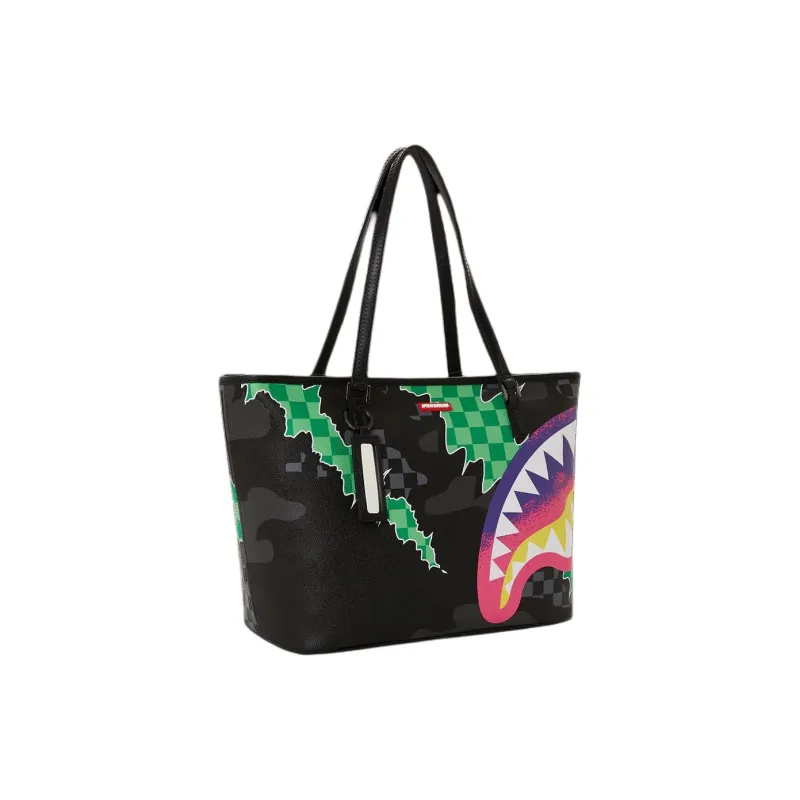 SPRAYGROUND Artificial Leather Tote Bag Shopping Bag Shoulder Bag Handbag Unisex Black & Multicolor-1