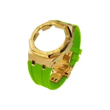Two-Tone Sanded Gold Case+Light Green Strap+Gold Butterfly Clasp+Tool