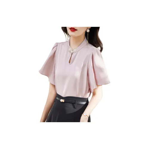 Hang Yi Court Chiffon Shirts Women's Pink