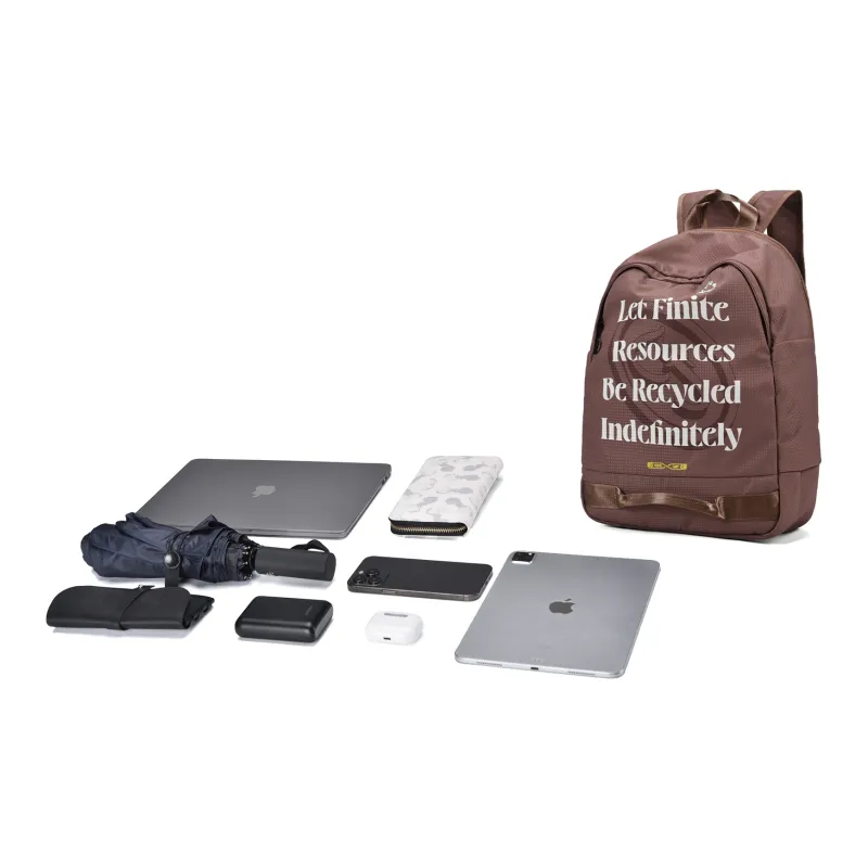 FINITE LOOP Recycled Material Backpack Unisex Ecru-10