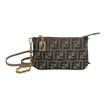 FENDI Baguette Fabric Clutch Women's Brown
