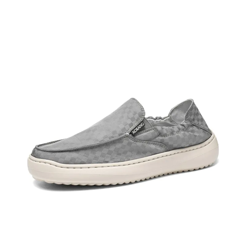 AOKANG Dunk Series Slip on, Slip on Height Increasing Abrasion Resistant Breathable Low Top Canvas Shoes Men's Box-7