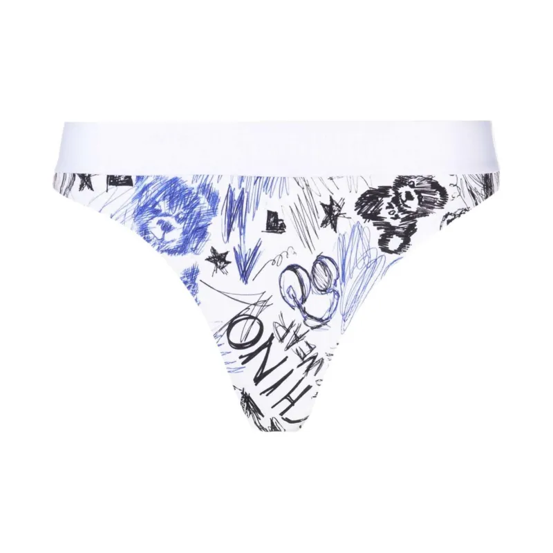 MOSCHINO Graphic print Stretch cotton Thong-0