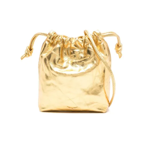 Zadig & Voltaire Calfskin Bucket Bags Shoulder Bag Crossbody Bag Unisex Gold