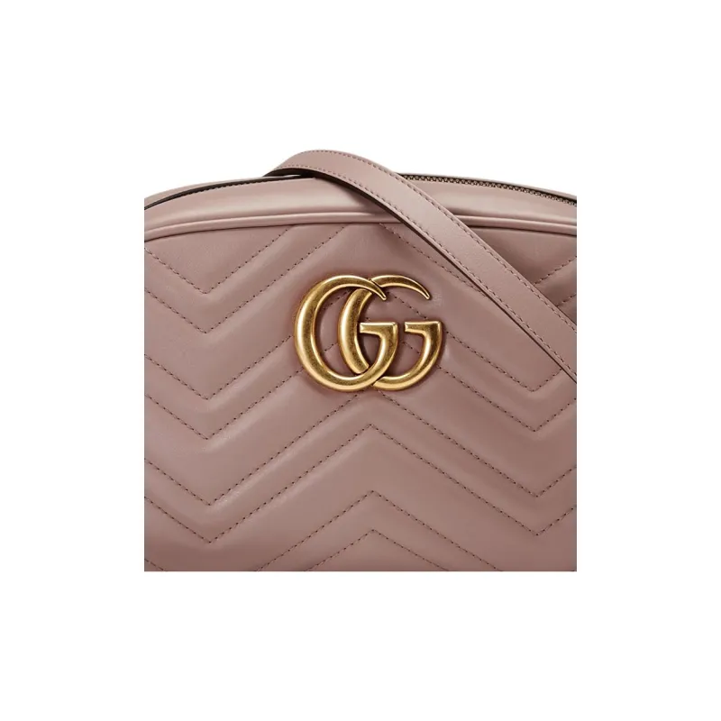 GUCCI GG Marmont Leather Camera Bags Crossbody Bag Shoulder Bag Women's Flesh Pink-9