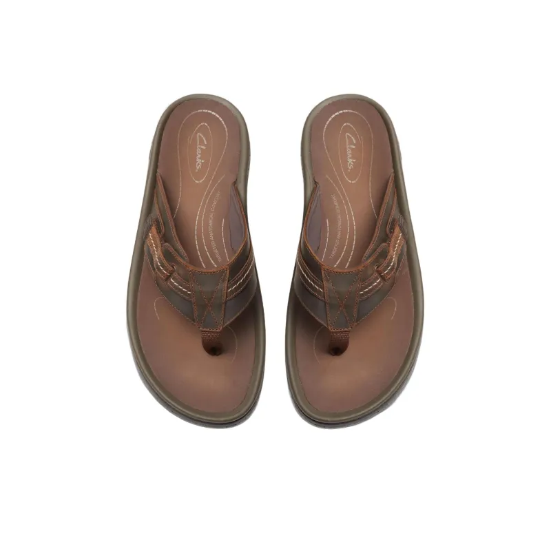 Clarks EVA Slip-Resistant Flip Flops Men's Brown-4