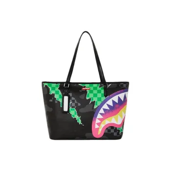 SPRAYGROUND Artificial Leather Tote Bag Shopping Bag Shoulder Bag Handbag Unisex Black & Multicolor