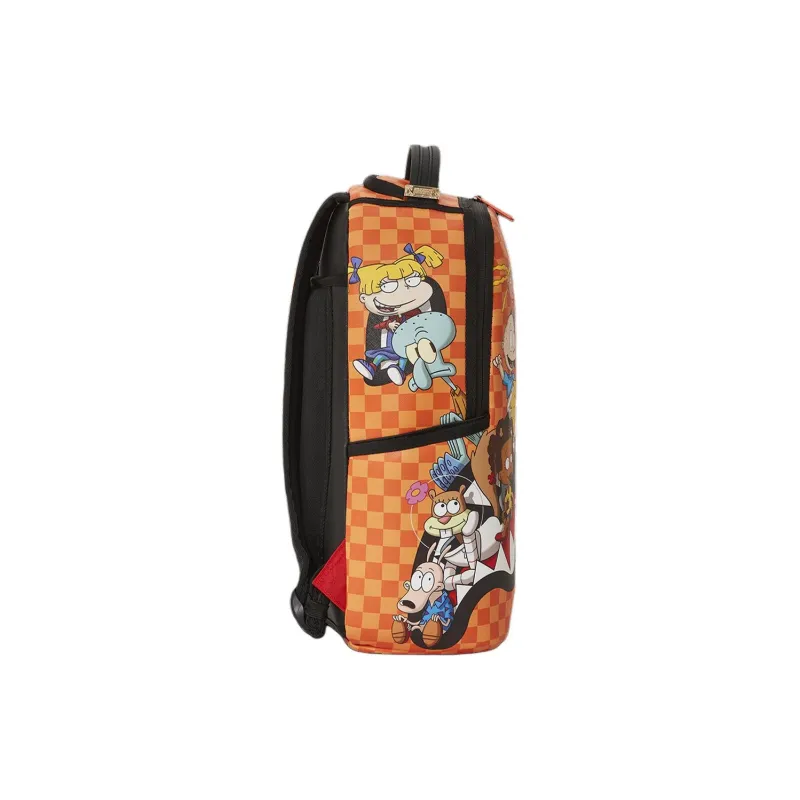 SPRAYGROUND Artificial Leather With Fabric Backpack Unisex Orange-3