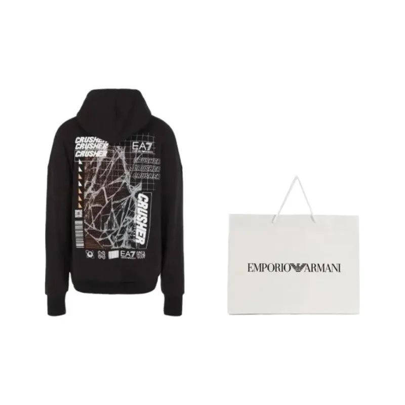 EA7 EMPORIO ARMANI Slogan-print Cotton Hoodie-2