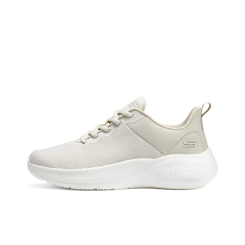 Skechers Cushioned Wear Resistant Breathable Low Top Running Shoes Women's Beige-0