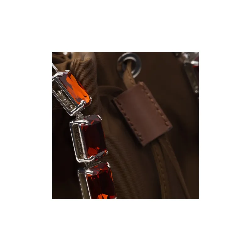 PRADA Recycled Nylon Bucket Bags Shoulder Bag Crossbody Bag Handbag Mini Women's Cocoa Brown-3