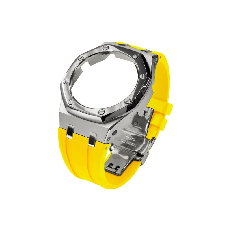 Keppot Compatible With Farmhouse Oak GA 2100 GA 2110 GA B2100 Modified Metal Strap Watch Case Unisex-3
