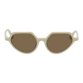 DRIES VAN NOTEN Acetate Irregular Shape Sunglasses Men's Beige