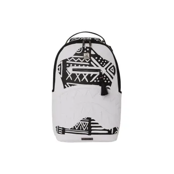 SPRAYGROUND Ai SANDFLOWER Collaboration Artificial Leather Backpack Unisex White Black
