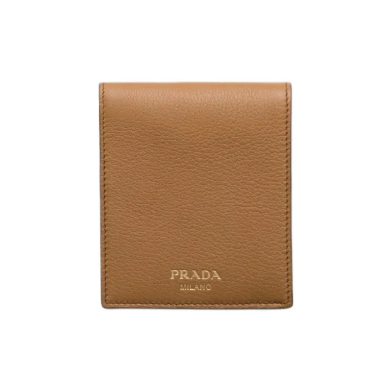 PRADA Leather Wallet Men's Brown-0