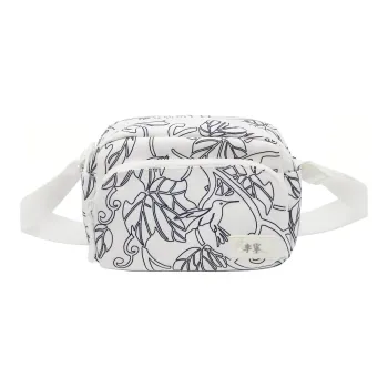 LiNing Chinese Culture Series Polyester Crossbody Bag Medium Size Unisex White All Over Print
