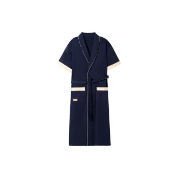 ROUKEER Pajama Robe Men's Navy Blue