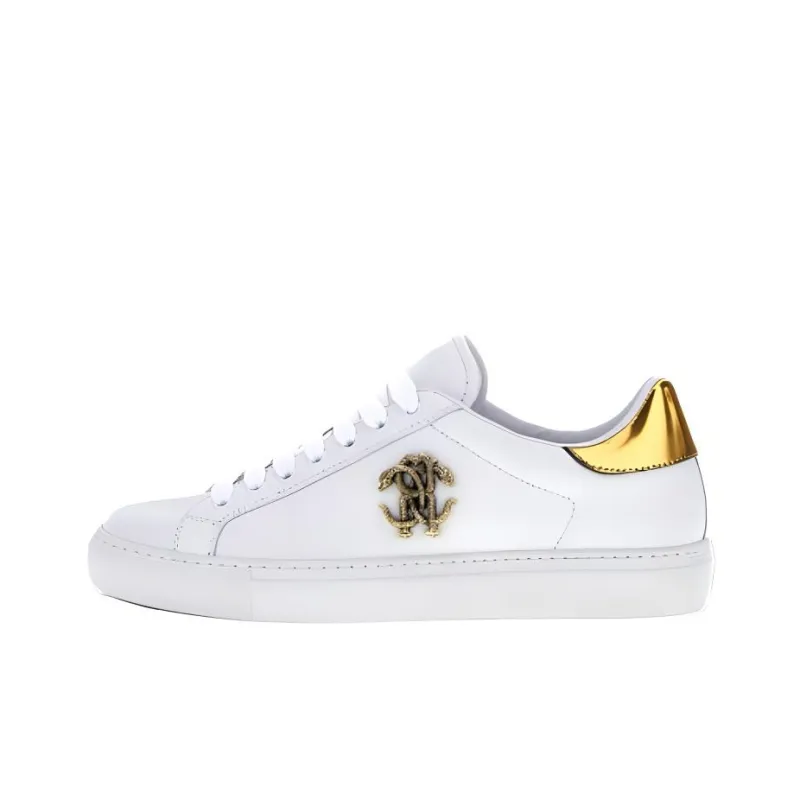 Roberto Cavalli Monogram RC Low-Top Skateboard Shoes Women's White-0