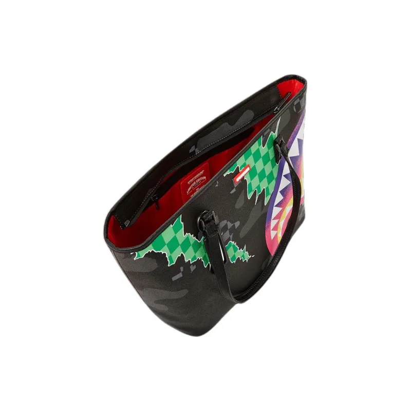 SPRAYGROUND Artificial Leather Tote Bag Shopping Bag Shoulder Bag Handbag Unisex Black & Multicolor-3