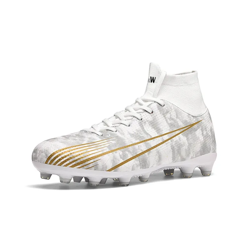 D&W FG Rubber Long Studs Artificial Ground Firm Ground Soft Ground Anti Slip Wear Resistant Soccer Shoes Unisex-10