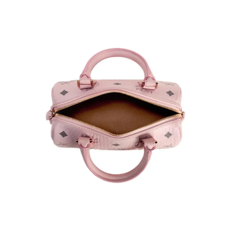 MCM Leather Crossbody Bag Mini Women's Light Mist Pink-3