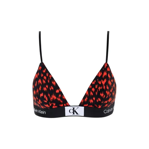 CK/Calvin Klein UNLINED TRIANGLE Bra Europe Version Women's Black Red