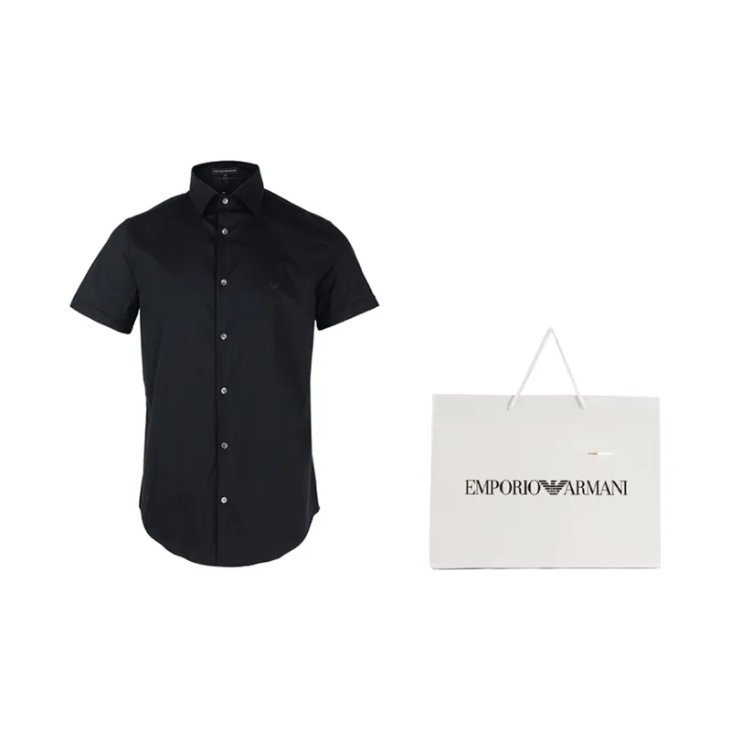 EMPORIO ARMANI Short sleeved Poplin Shirt-4