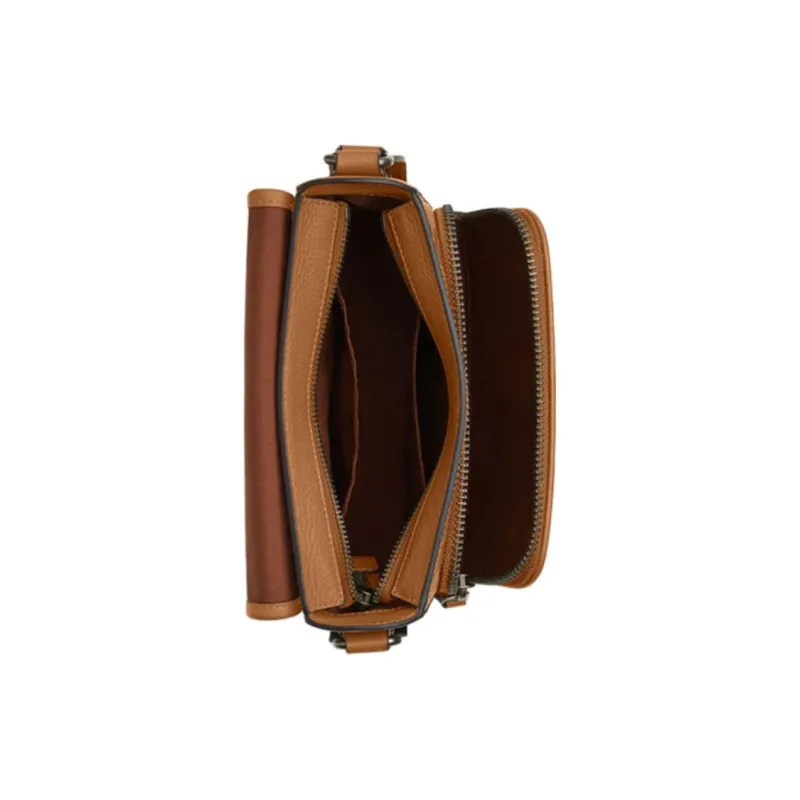 COACH Sullivan Artificial Leather With Cow Leather Shoulder Bag, Crossbody Bag Trumpets Men's Light Saddle Brown-2