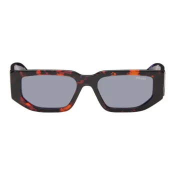PRADA Acetate Irregular Shape Sunglasses Women's Tortoiseshell