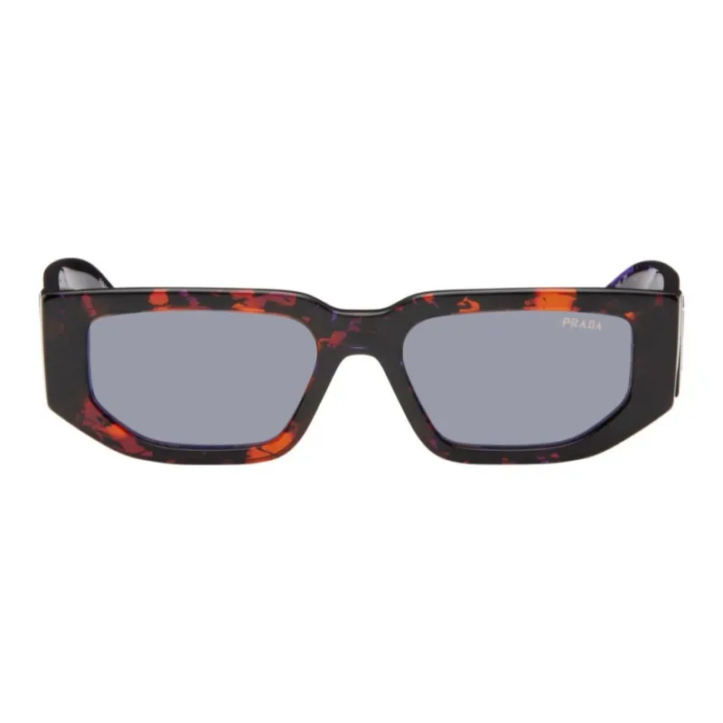 PRADA Acetate Irregular Shape Sunglasses Women's Tortoiseshell-0